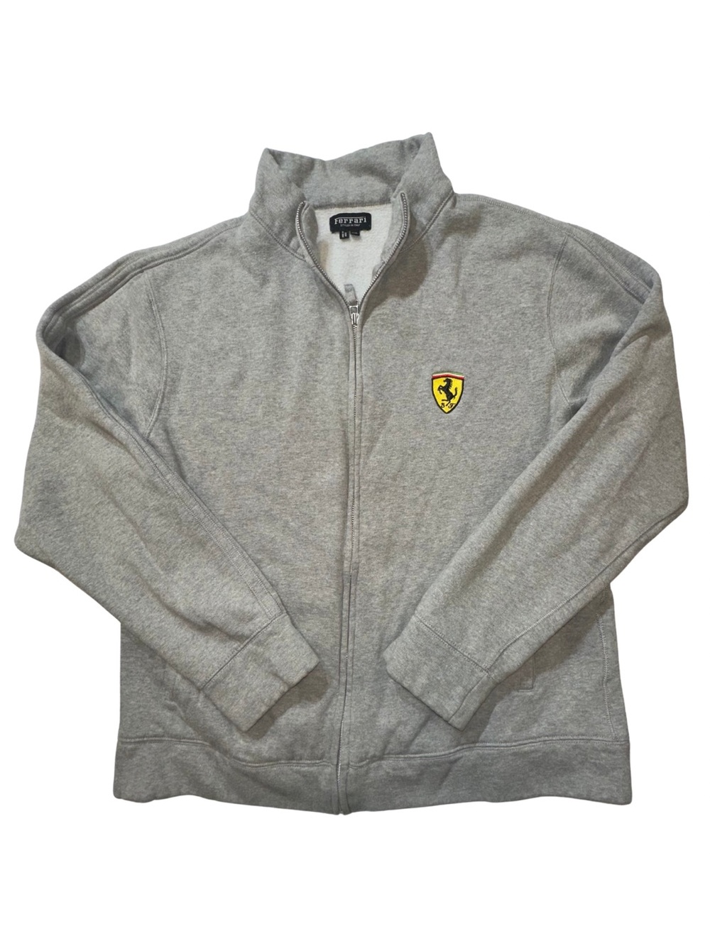 Ferrari Official Product Full Zip Sweatshirt Jacket Gray XXL Embroidered Logo